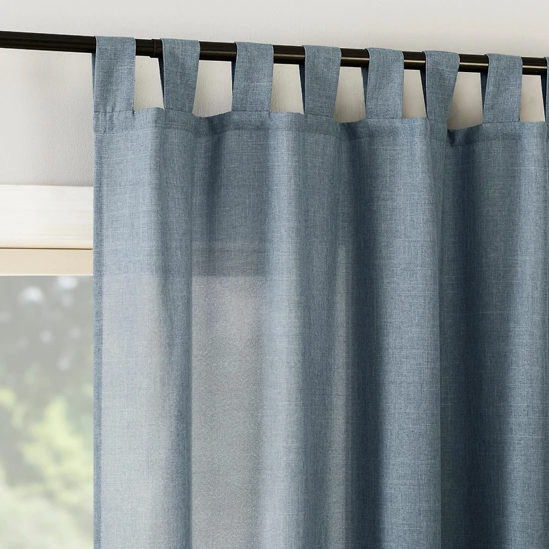 Clifford Heathered Texture Semi-Sheer Tab Top Curtain Panel