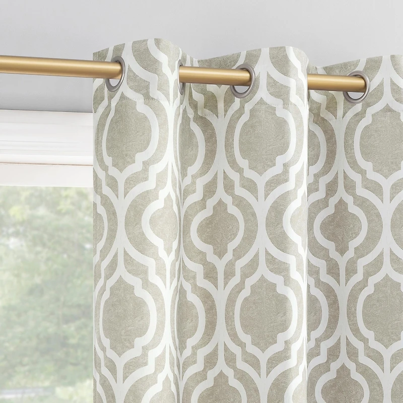 Eldon Trellis Print Blackout Grommet Curtain Panel