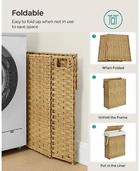 Slickblue Slim Laundry Hamper with Lid Compact and Stylish for Efficient Laundry Storage