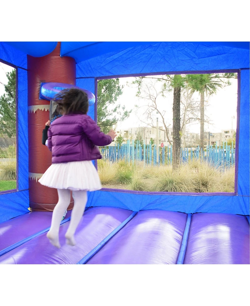 HeroKiddo Enchanted Forest Commercial Grade Inflatable Bounce House & Dual Lane Water Slide Combo (No Blower Included)