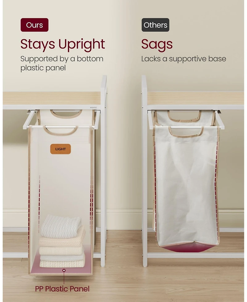 Slickblue 4-Compartment Laundry Hamper, Rolling Laundry Sorter Cart with Shelves, Side Pockets & 6 Labels