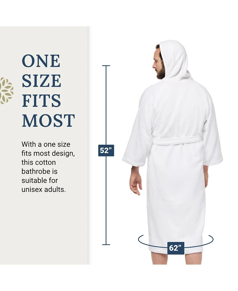 Ben Kaufman Hooded Velour Robe - Unisex Cotton Kimono Bathrobe for Men & Women, Luxury Hotel Spa Soft Plush & Lightweight - 1PK