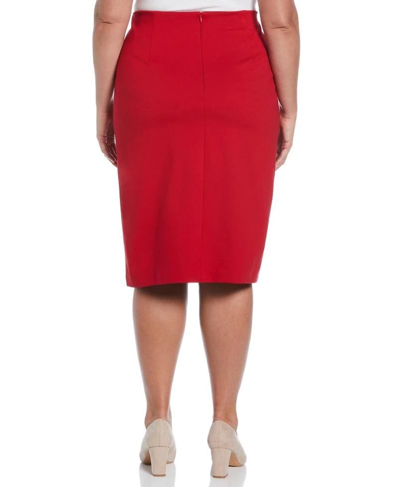 Rafaella Plus Ponte Asymmetrical Wrap Skirt