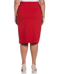 Rafaella Plus Ponte Asymmetrical Wrap Skirt