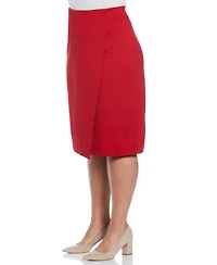 Rafaella Plus Ponte Asymmetrical Wrap Skirt