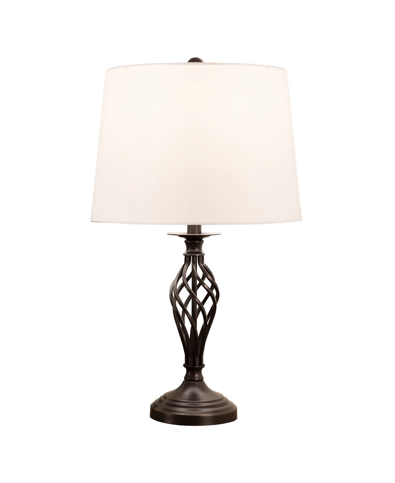 Lavish Home 24.5" Spiral Cage Table Lamp Set