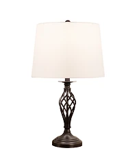 Lavish Home 24.5" Spiral Cage Table Lamp Set