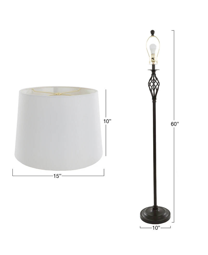 Lavish Home Spiral Cage Design Table and Floor Lamp, Set of 3