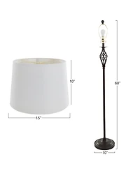Lavish Home Spiral Cage Design Table and Floor Lamp, Set of 3
