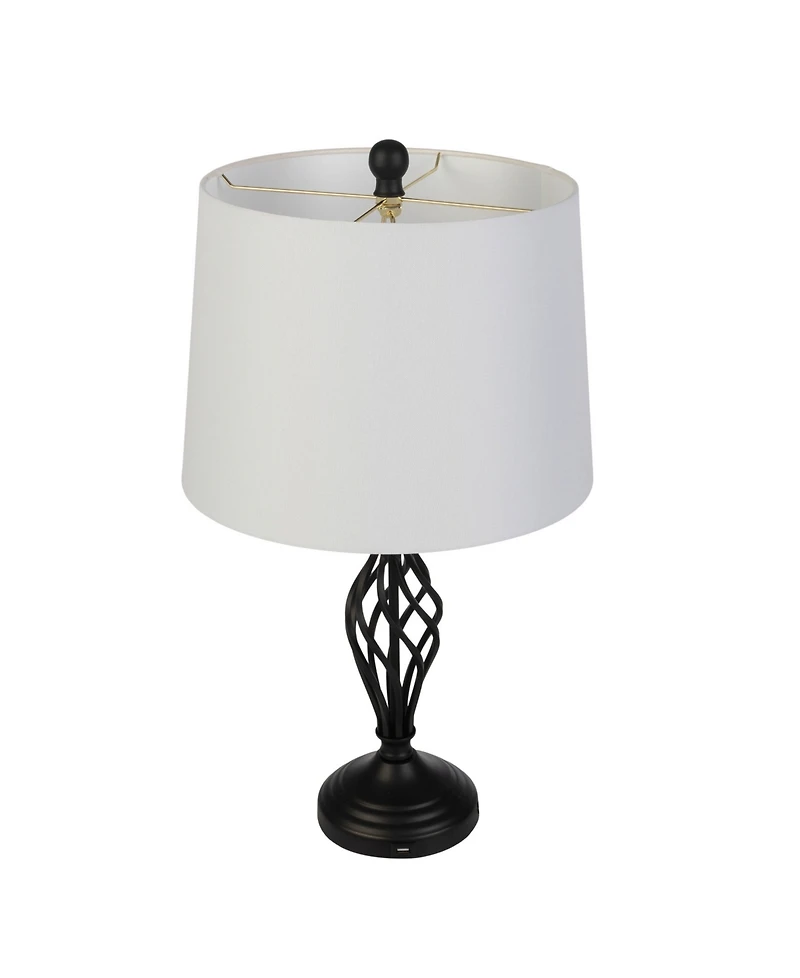 Lavish Home 24.41" Usb Charging Led Table Lamp Set