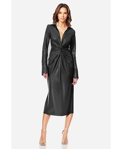 One33 Social Women's The Mary Twist Faux Leather Cocktail Dress