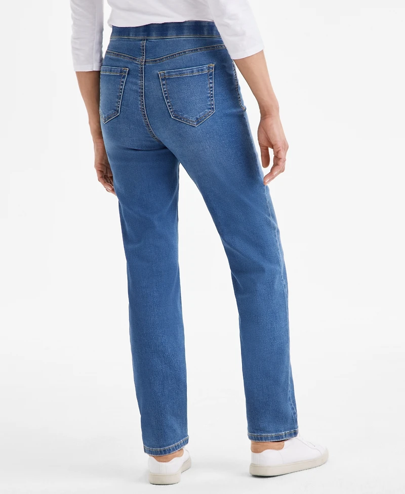 Style & Co Women's Mid-Rise Straight Pull-On Jeans, Exclusively at Macy's