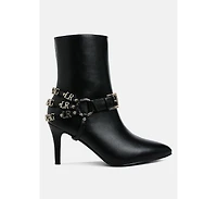 Nicene Harness Detail Stiletto Boots Women