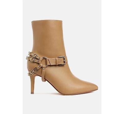 Nicene Harness Detail Stiletto Boots