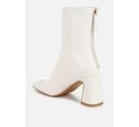 Kostaka Patent Square Toe Ankle Boots