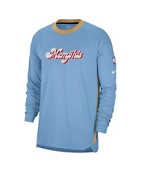 Nike Men's Light Blue Memphis Grizzlies 2024/25 City Edition Authentic Pregame Performance Long Sleeve Shooting T-Shirt