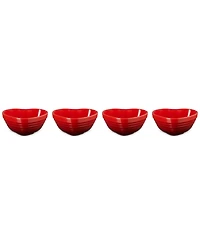 Le Creuset Stoneware Heart Mini Bowls, Set of 4