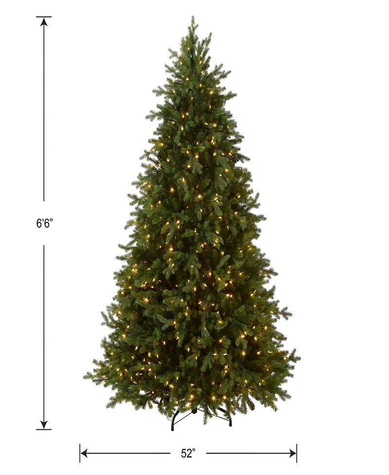 National Tree Company 6.5' Feel Real Princeton Fraser Fir Hinged Tree with 700 Dual Color Led Lights & PowerConnect