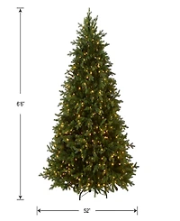 National Tree Company 6.5' Feel Real Princeton Fraser Fir Hinged Tree with 700 Dual Color Led Lights & PowerConnect