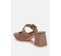 Amapola Buckle Strap Detail Microfiber Mules