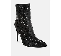 Lobelia Rhinestones Embellished Stiletto Boots