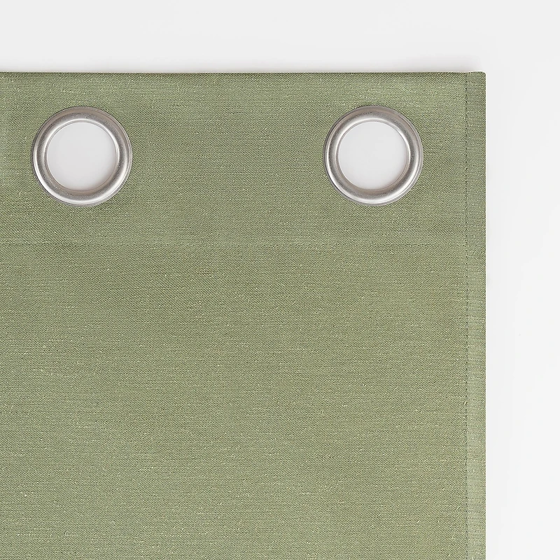 Linen Blend Blackout Grommet Top Curtain