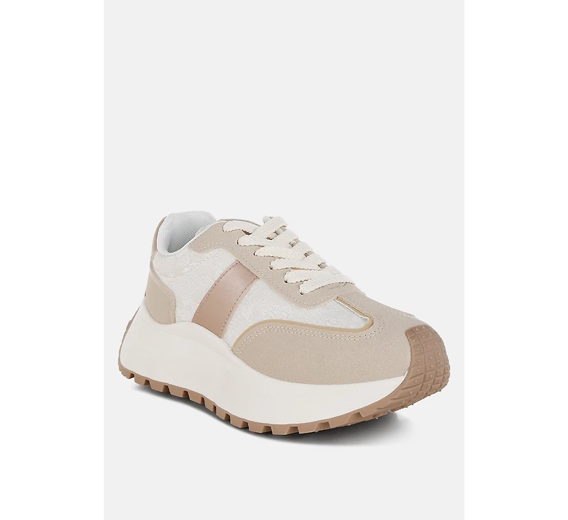 Squeaker Chunky Anti-Skid Lace-Up Sneakers Women