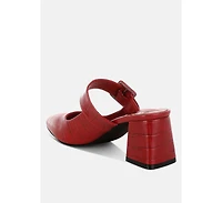 London Rag Pinacola Croco Buckle Strap Detail Mules