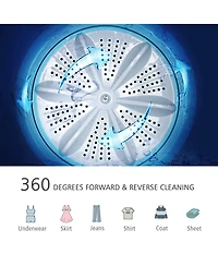 Gouun 7.7 lbs Full-Automatic Washing Machine with Washer & Spinner, Germicidal Function