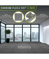 ProsourceFit Exercise Puzzle Mat 1/2-in, Blue, 144 Sq Ft - 36 Tiles