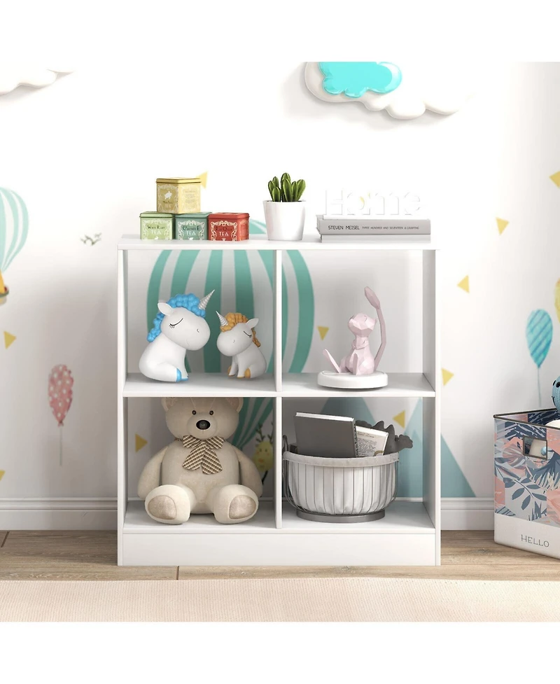 Gouun 4-Cube Kids Bookcase with Open Shelves