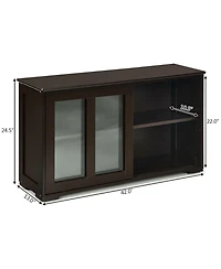 Gouun Sideboard Buffet Cupboard Storage Cabinet with Sliding Door