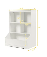 Gouun 3-Tier Children's Multi-Functional Bookcase Toy Storage Bin Floor Cabinet