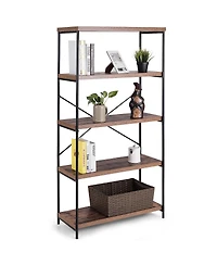 Gouun Multipurpose Open Bookcase Industrial Rack Wide Standing Storage Shelf