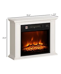Homcom 26" Freesding Electric Fireplace Heater with Mantel,