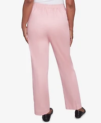 Alfred Dunner Women's Coming Up Roses Sateen Woven Medium Length Pants