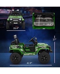 Qaba 12V Ride on Car, Ride on Truck w/ 4 Suspension Wheels,