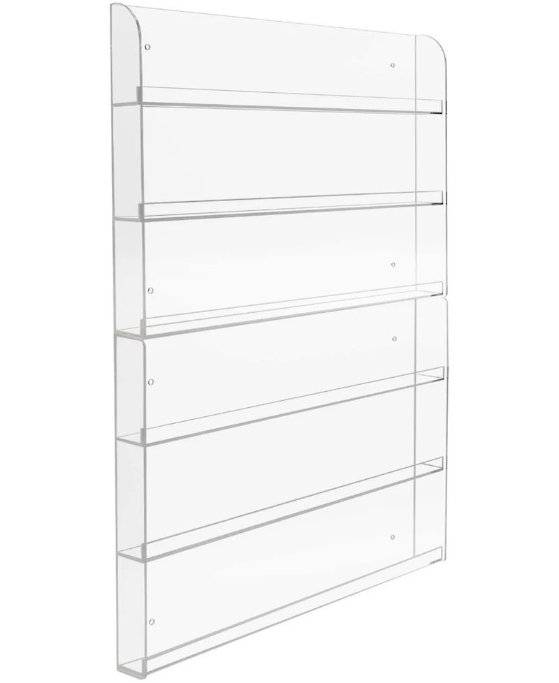 Sorbus 6-Tier Clear Acrylic Nail Polish Wall Rack Display Holder - Stylish Organizer - Holds up to 90 Nail Polish Bottles