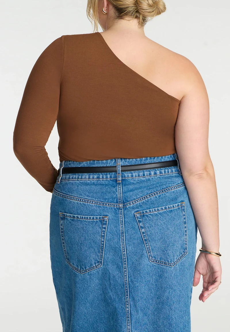 Eloquii Plus Size Elements One Shoulder Long Sleeve