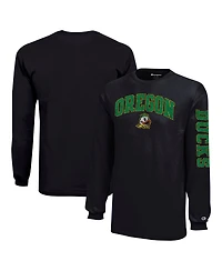 Champion Big Boys and Girls Black Oregon Ducks Distressed Arch Over Logo Long Sleeve T-Shirt