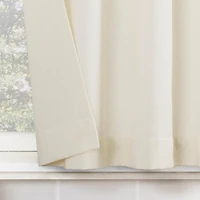 Cotton Blend Button Tab Top Cafe Curtain Pair