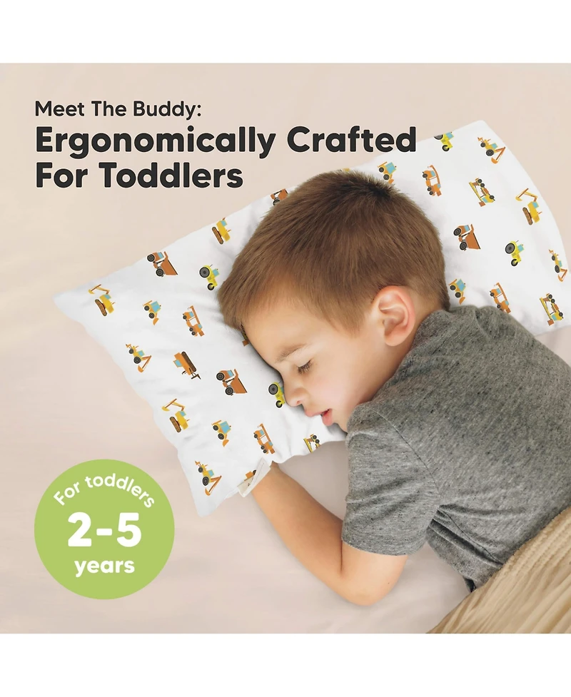KeaBabies Toddler Buddy Pillow with Pillowcase, 10X18 Soft Cotton Pillows for Sleeping