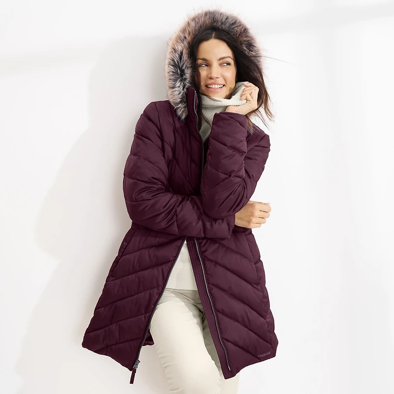 Lands' End Women's Insulated Cozy Fleece Lined Winter Coat