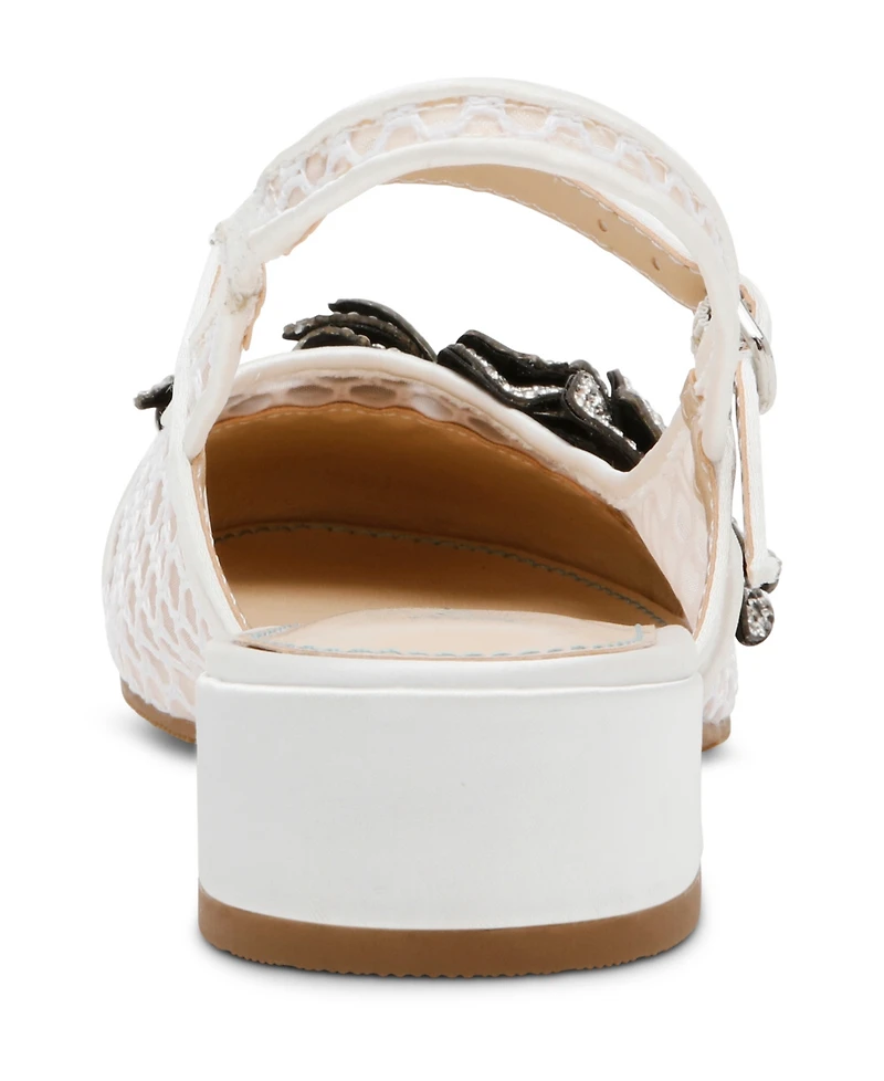 Betsey Johnson Little and Big Girls Sofya Mesh Flats with Flowers