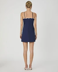French Connection Women's Alexis Cotton Scallop Mini Dress