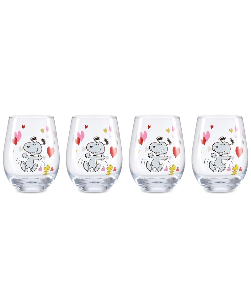 Lenox Snoopy Heart Tumblers, Set of 4