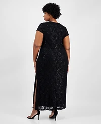 Connected Plus Sequined Lace Gown