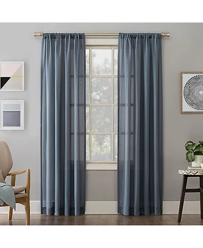 Amalfi Linen Blend Textured Semi-Sheer Rod Pocket Curtain Panel