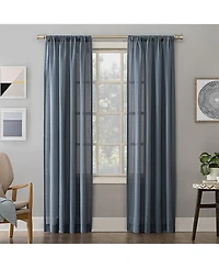 Amalfi Linen Blend Textured Semi-Sheer Rod Pocket Curtain Panel