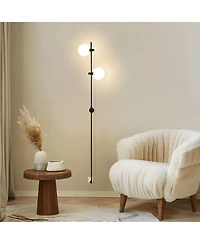 Equinox Modern Wall Plug-In Led Sconce Lamp with Glass Globe Shades (62")